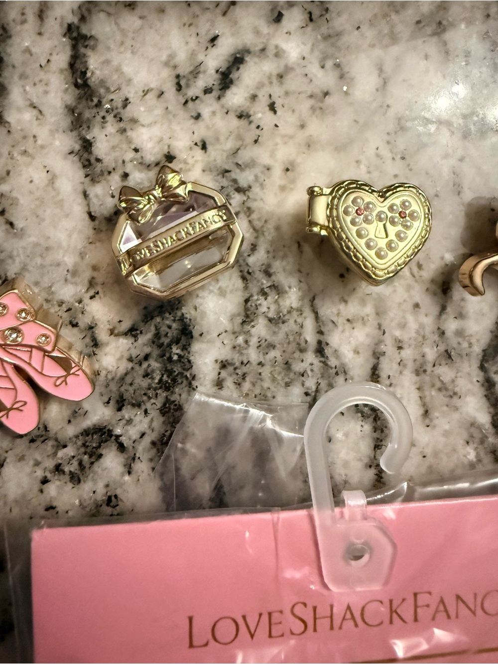 Love shack fancy Gold-Tone jibbitz metal Pink Rose Charm for crocs Jewelry - Picture 6 of 12